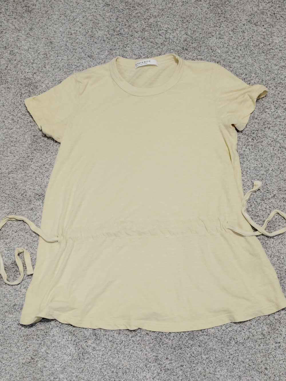Stateside Pale Yellow Tie-Waist Short Sleeve Tee